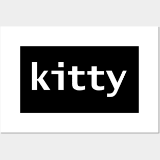 Kitty Minimal White Text Typography Posters and Art